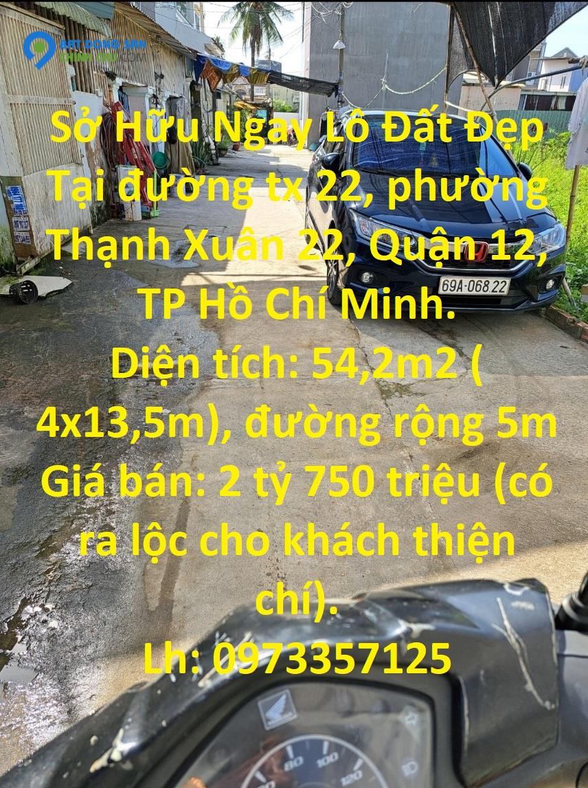 Sở Hữu Ngay Lô Đất Đẹp Tại quận 12, TPHCM