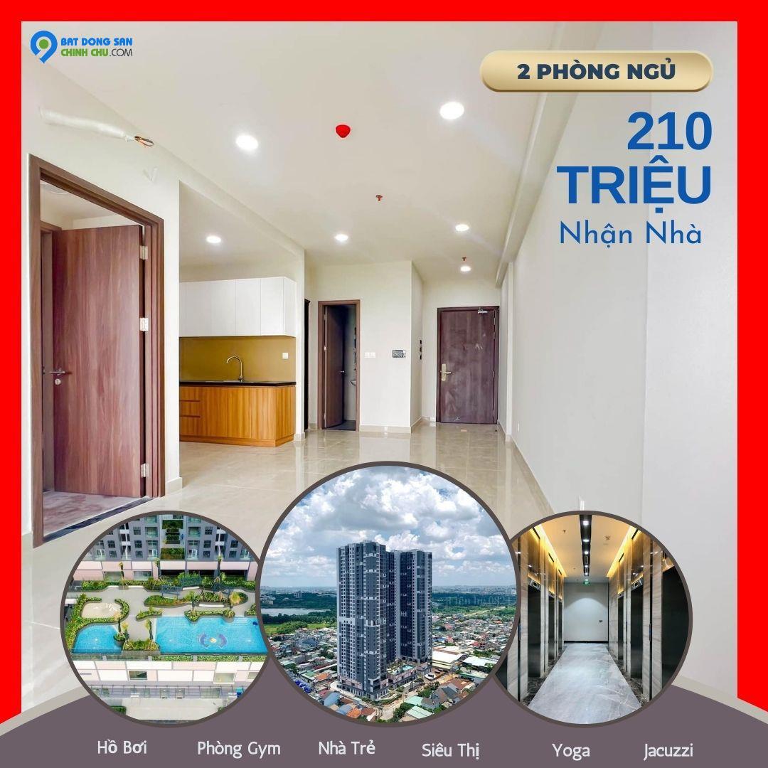 Thanh toán 210 triệu, nhận nhà ở luôn, căn hộ 2PN dưới 1.85 tỷ, giáp Thủ Đức, nhà mới đẹp, giá chủ đầu tư