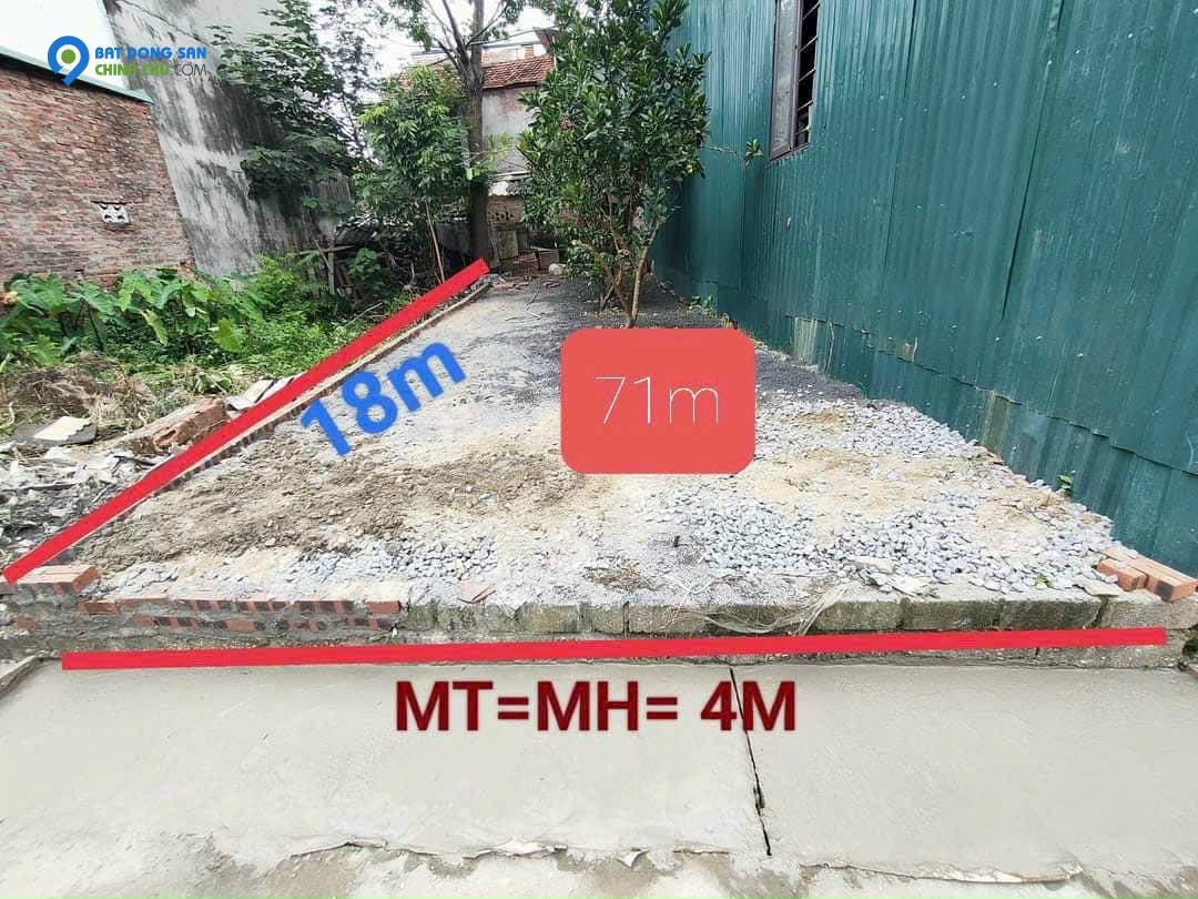 Tôi cần bán 71,6m2 đất Ngọc Hòa, giáp tt Chúc Sơn, Chương Mỹ,Hà Nội, mặt ngõ thông,ô tô vào