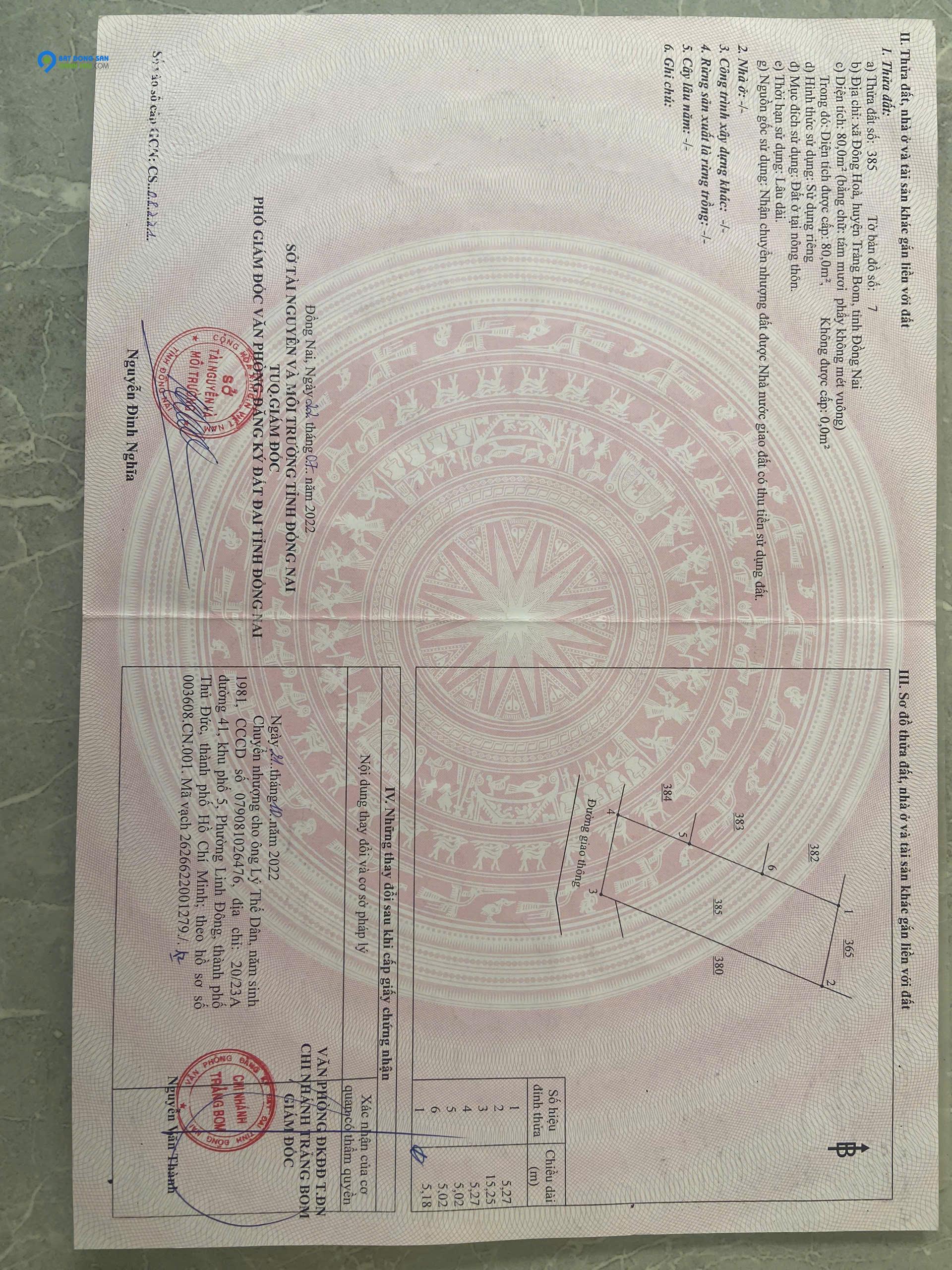 🌟 BÁN LÔ ĐẤT ĐẸP – ĐÔNG HÒA, TRẢNG BOM – GIÁ CHỈ 790 TRIỆU